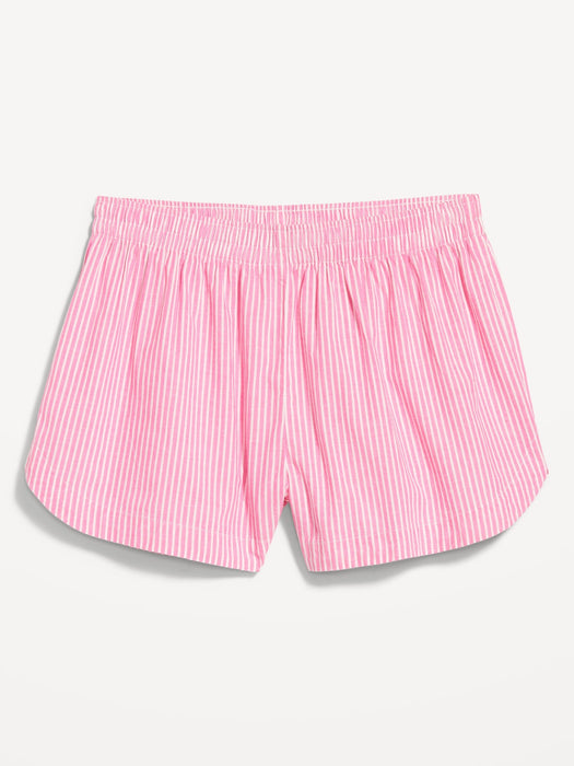 High-Waisted Poplin Pajama Short