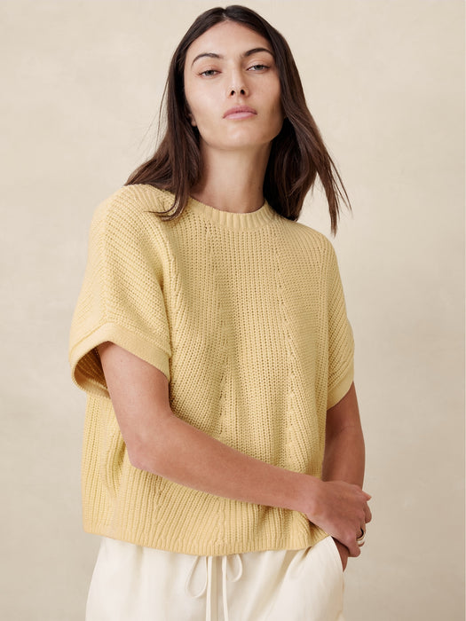 Julia Cotton Cropped Sweater Vest