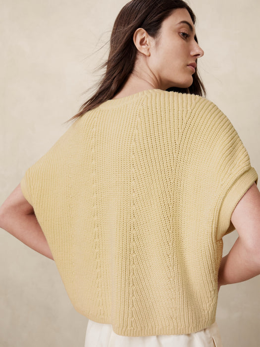 Julia Cotton Cropped Sweater Vest
