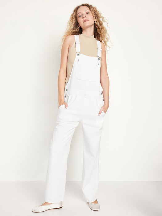 Baggy Wide-Leg Jean Overalls