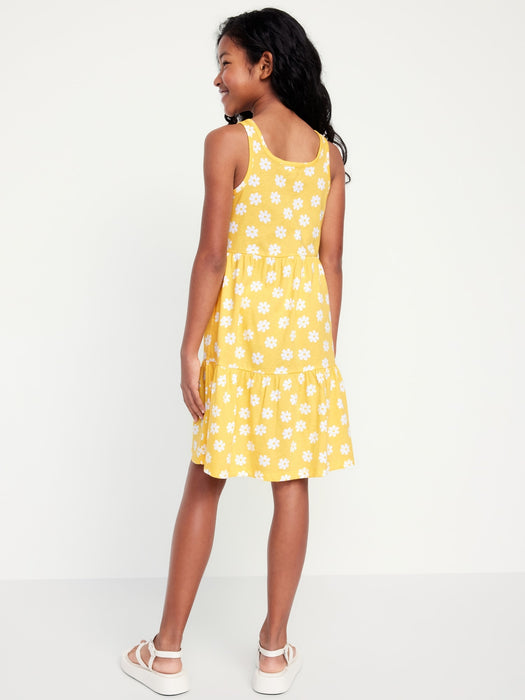 Printed Sleeveless Tiered Dress for Girls