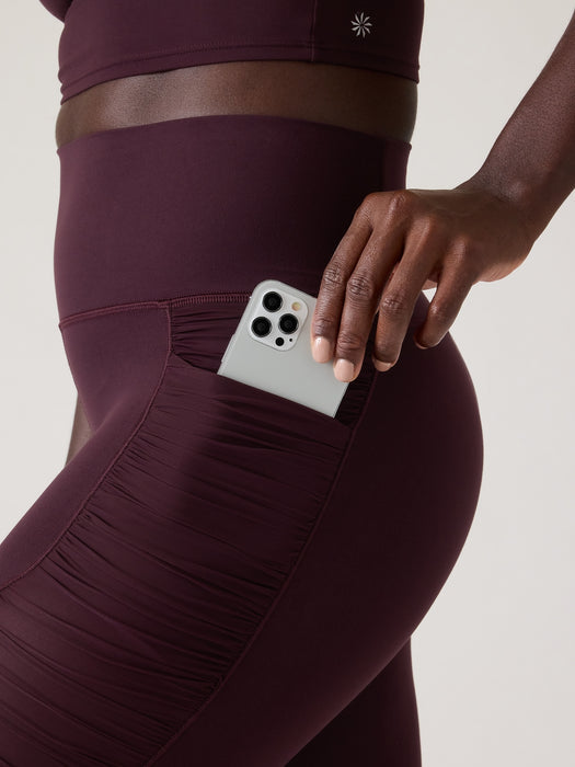 Salutation Stash High Rise Ruched Mesh Legging