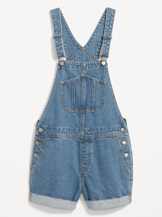 Slouchy Jean Cut-Off Shortalls -- 3.5-inch inseam