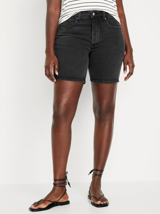 High-Waisted OG Button-Fly Jean Shorts -- 7-inch inseam