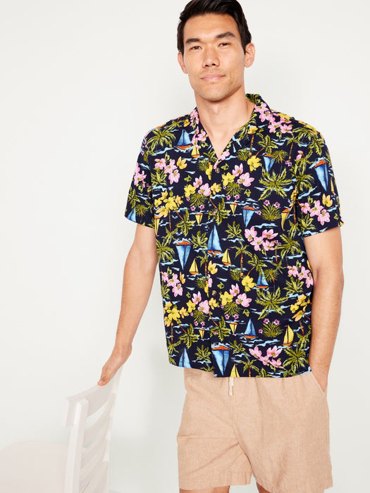 Short-Sleeve Printed Camp Shirt