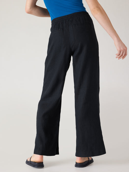 Retreat Linen Mid Rise Wide Leg Pant