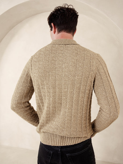 Palisades Cotton-Linen Sweater Polo