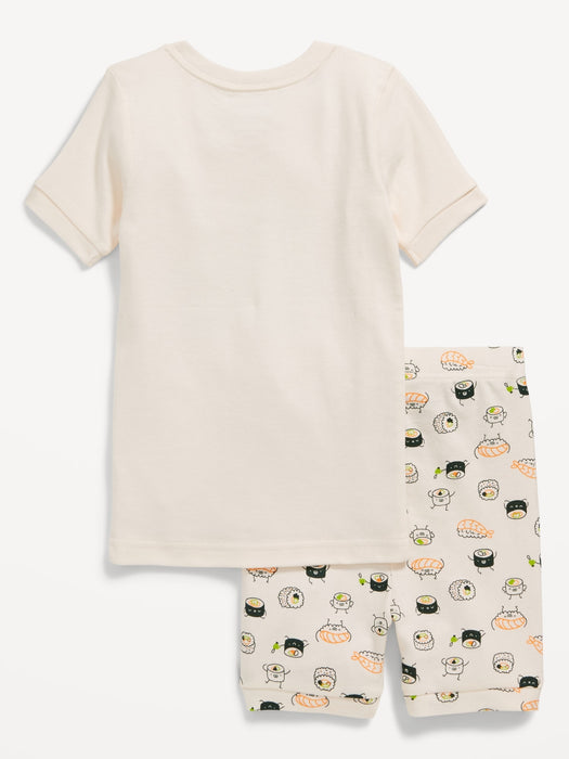 Unisex Snug-Fit Graphic Pajama Shorts Set for Toddler & Baby