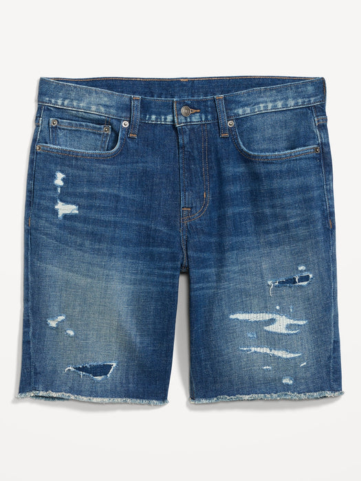 Slim Ripped Jean Shorts -- 9.5-inch inseam