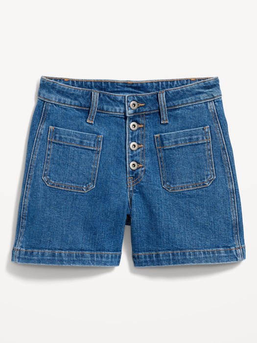 High-Waisted Jean Trouser Shorts -- 3-inch inseam