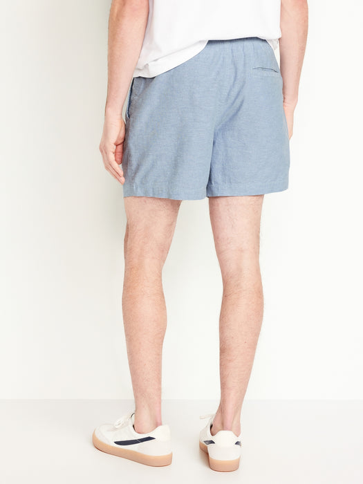 Linen-Blend Jogger Shorts -- 5-inch inseam