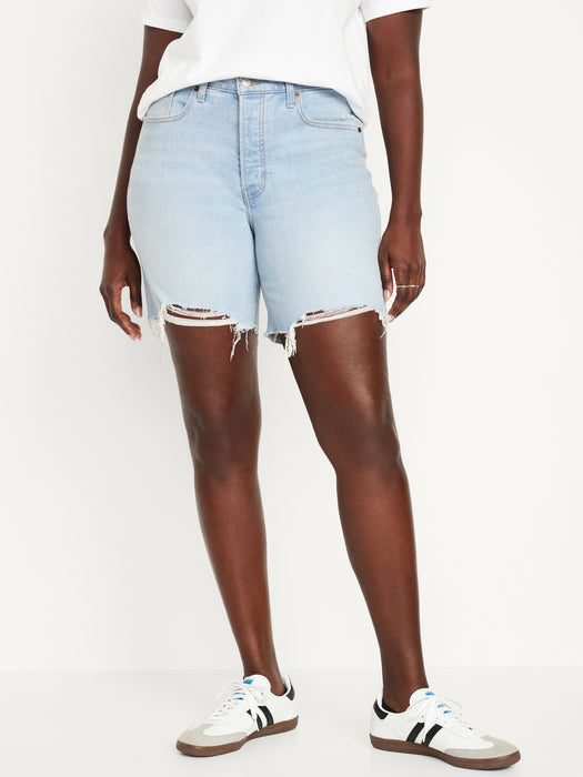 High-Waisted OG Button-Fly Jean Shorts -- 7-inch inseam