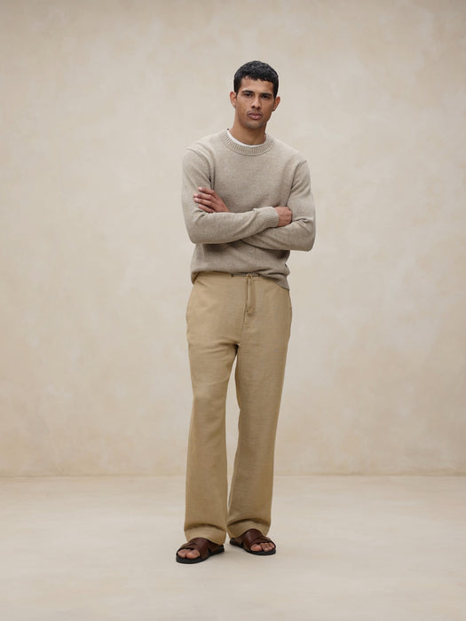 Onda Linen-Cotton Pull-On Pant