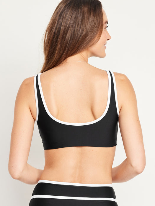 Zip-Front Bikini Swim Top