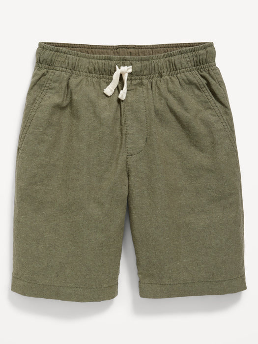 Knee Length Linen-Blend Shorts for Boys