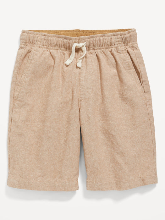 Knee Length Linen-Blend Shorts for Boys