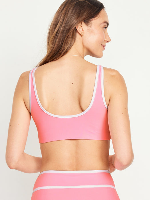 Zip-Front Bikini Swim Top