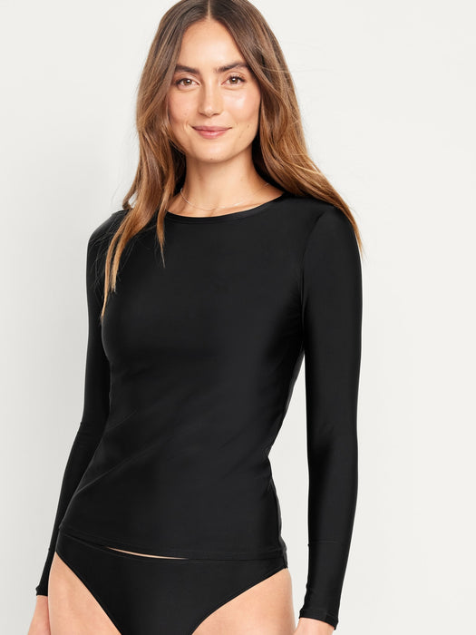 Long-Sleeve Rashguard Swim Top