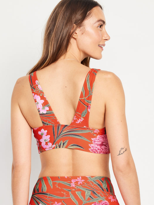 V-Neck Longline Bikini Swim Top