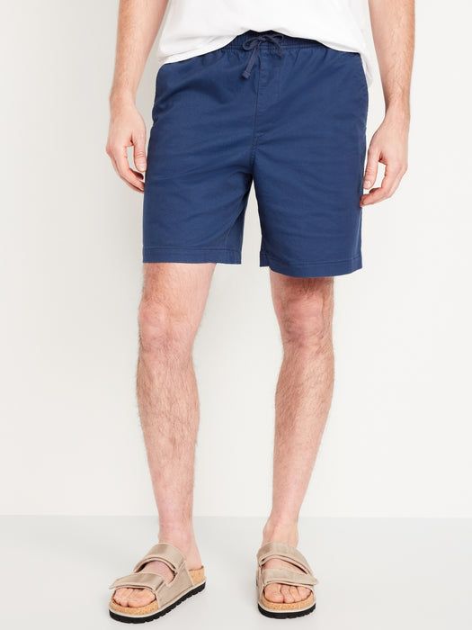 Pull-On Twill Jogger Shorts -- 7-inch inseam