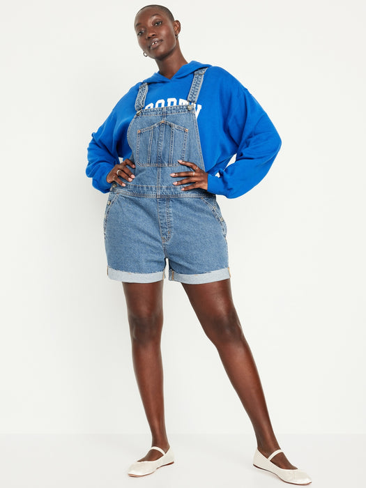 Slouchy Jean Cut-Off Shortalls -- 3.5-inch inseam