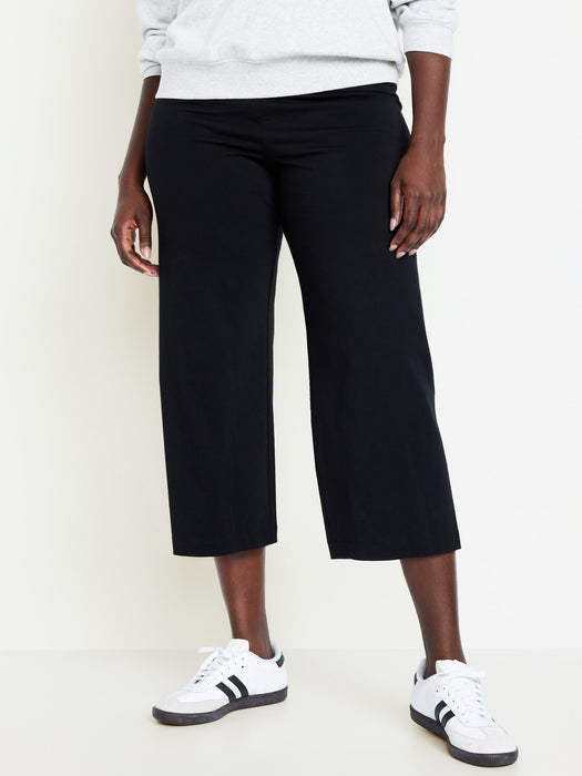 High-Waisted Wide-Leg Crop Leggings
