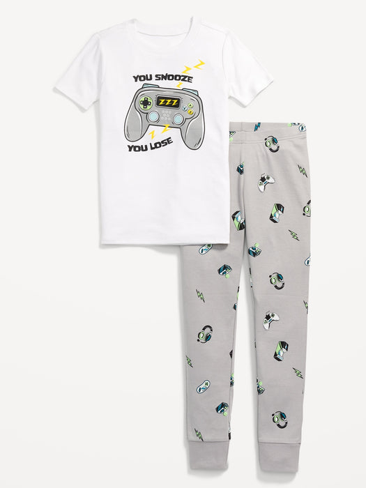 Gender-Neutral Graphic Snug-Fit Pajama Set for Kids