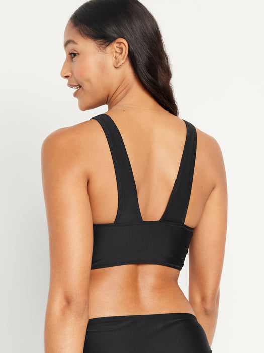 V-Neck Longline Bikini Swim Top