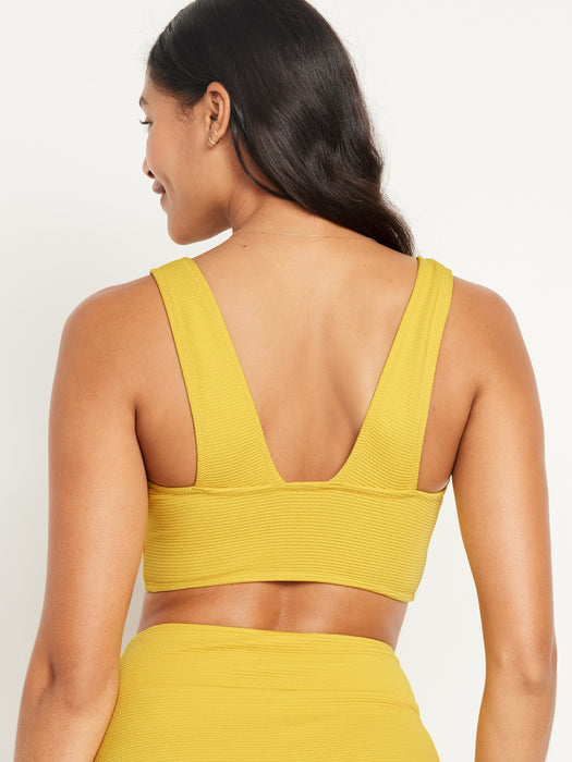 V-Neck Longline Bikini Swim Top