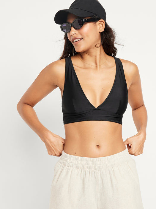 V-Neck Longline Bikini Swim Top