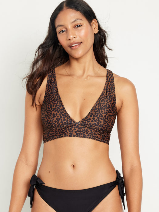 V-Neck Longline Bikini Swim Top