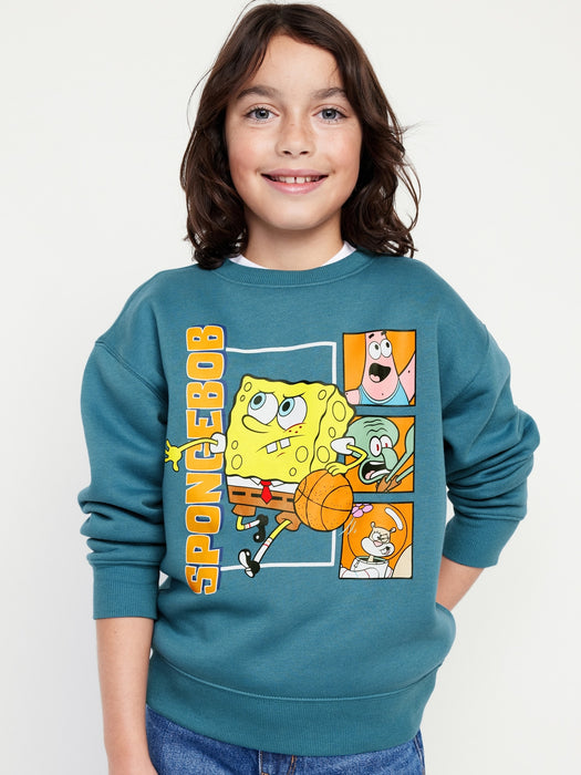 Gender-Neutral Licensed Graphic Crew-Neck Sweatshirt for Kids