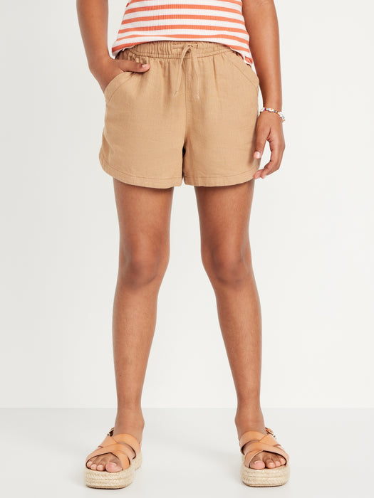 Linen-Blend Drawstring Shorts for Girls