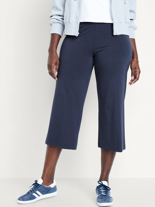 High-Waisted Wide-Leg Crop Leggings