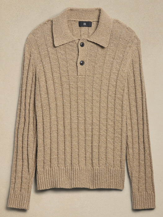 Palisades Cotton-Linen Sweater Polo