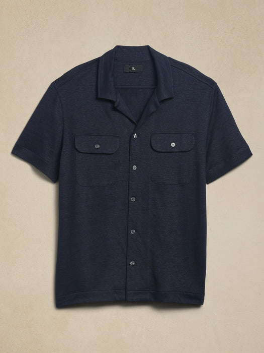 Linen French Terry Resort Shirt