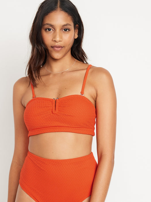 Longline Crochet Bandeau Swim Top