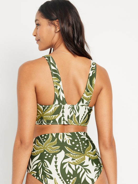 V-Neck Longline Bikini Swim Top