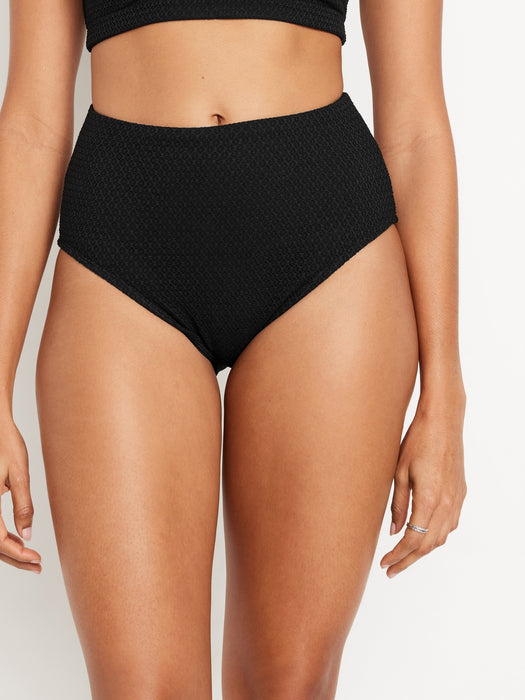 High-Waisted Crochet Bikini Swim Bottoms