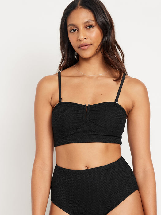 Longline Crochet Bandeau Swim Top