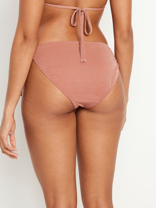 Mid-Rise Side-Tie Shine String Bikini Swim Bottoms