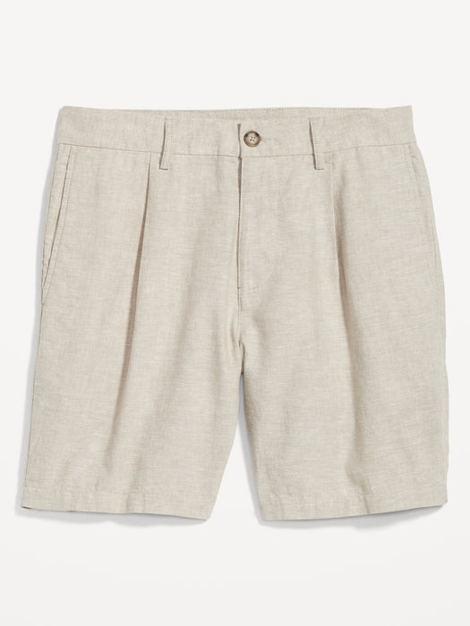 Slim Linen-Blend Chino Shorts -- 7-inch inseam