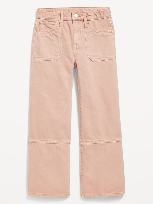 High-Waisted Baggy Utility Wide-Leg Jeans for Girls