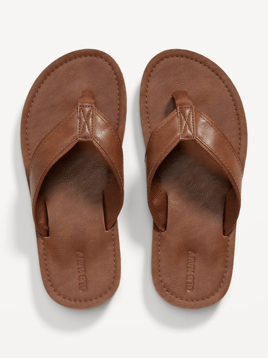 Faux-Leather Flip-Flop Sandals for Boys