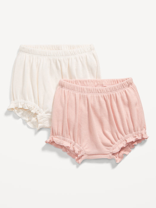 2-Pack Waffle-Knit Bloomer Shorts for Baby