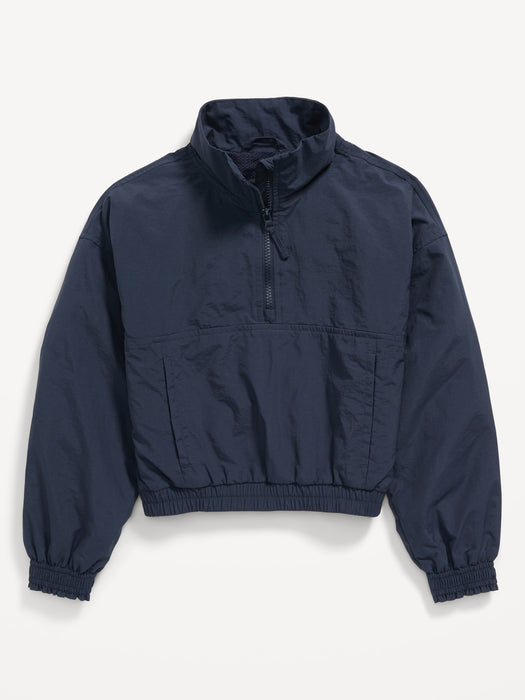 Quarter-Zip Water-Resistant Pullover Jacket for Girls