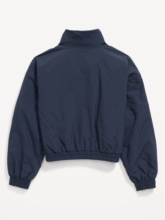 Quarter-Zip Water-Resistant Pullover Jacket for Girls
