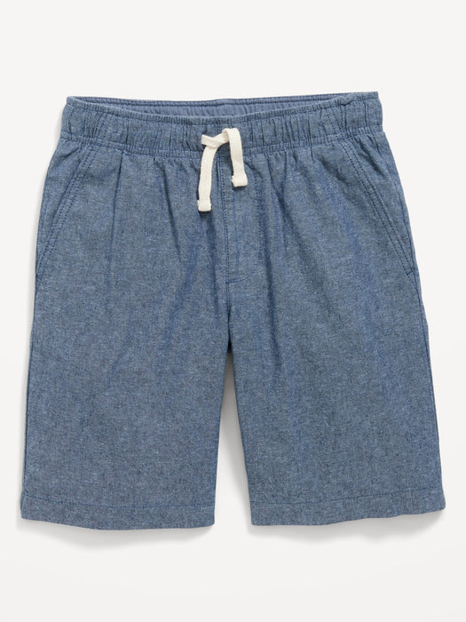 Knee Length Linen-Blend Shorts for Boys