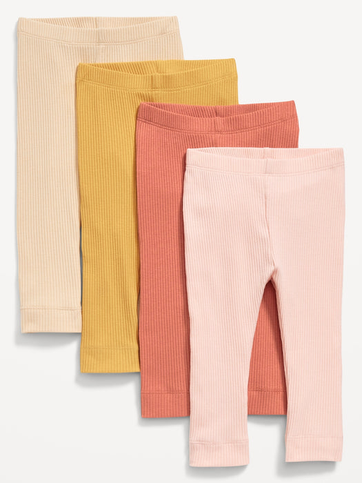 4-Pack Unisex Rib-Knit Leggings for Baby