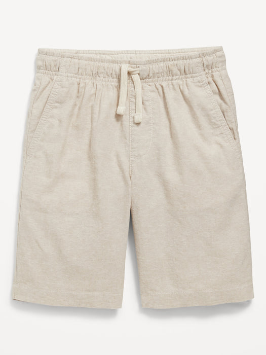 Knee Length Linen-Blend Shorts for Boys
